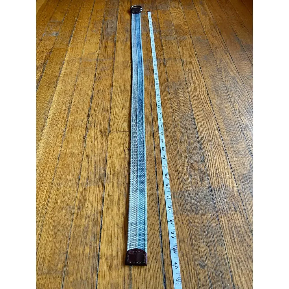 Green/Blue Dyed Cotton Belt w/Leather Tabs Unisex sz XS/S